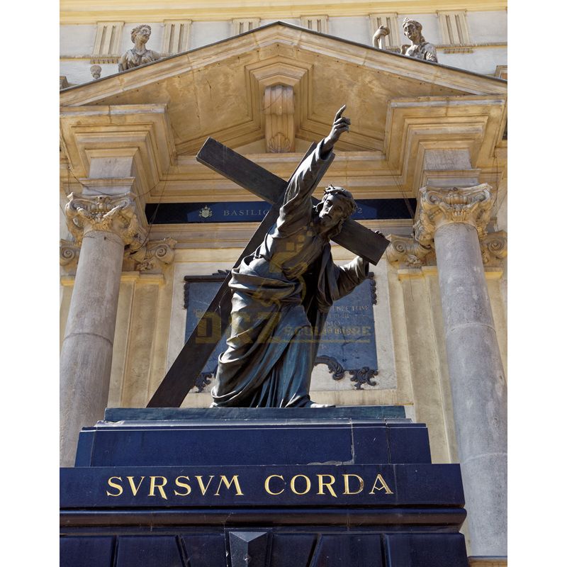 Life Size Bronze Figure Sculpture Religious Jesus On Cross Statue