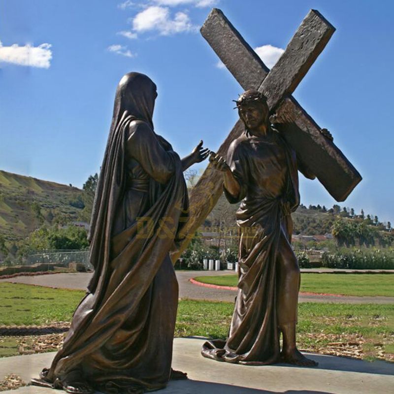 Life Size Bronze Figure Sculpture Religious Jesus On Cross Statue