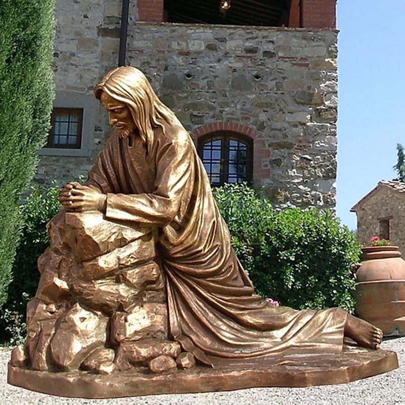 Bronze Meditating Christian Jesus Statue For Church Decoration