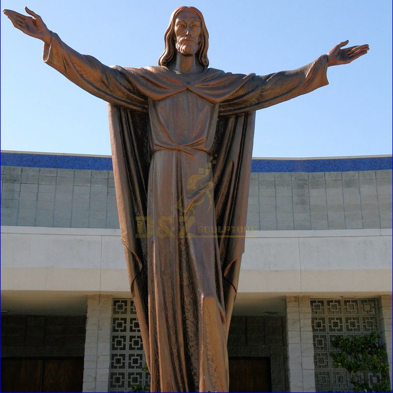 Modern Metal Brass Meditating Jesus Statue Sculpture