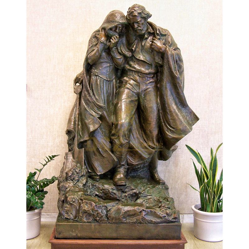 Bronze Virgin Mary Jesus Triptych Sculpture Catholic Religious Statues