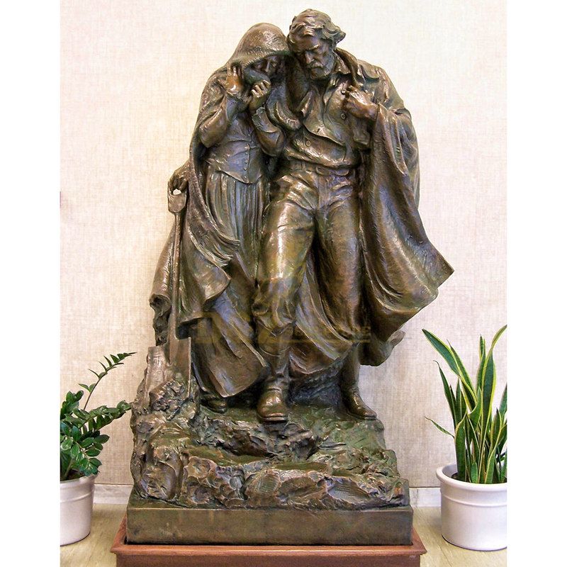 Antique Metal Bronze Virgin Mary Mourn Jesus Sculpture Statue