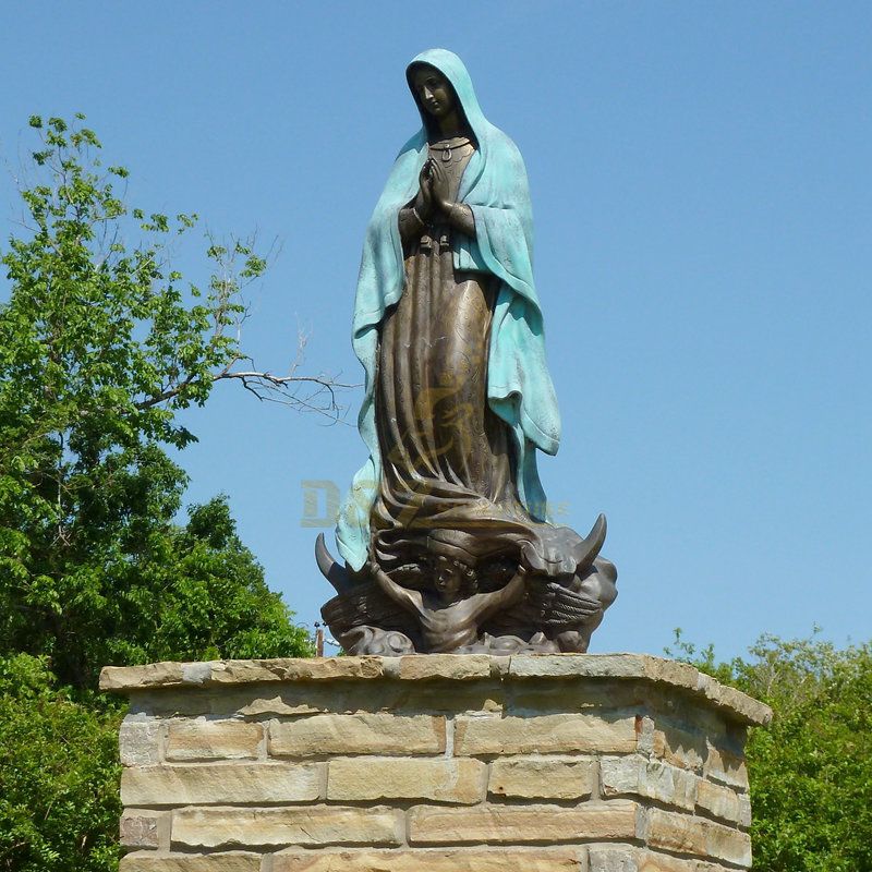 Religious Bronze Sculpture Life Size Our Mercy Lady Virgin Mary Statue
