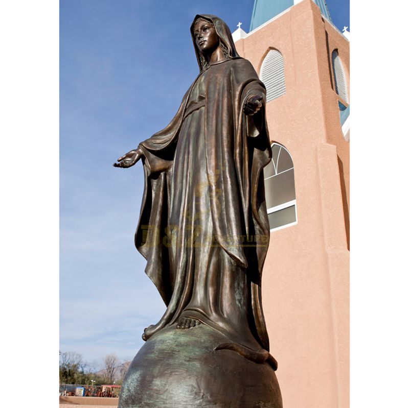 Religious Bronze Sculpture Life Size Our Mercy Lady Virgin Mary Statue
