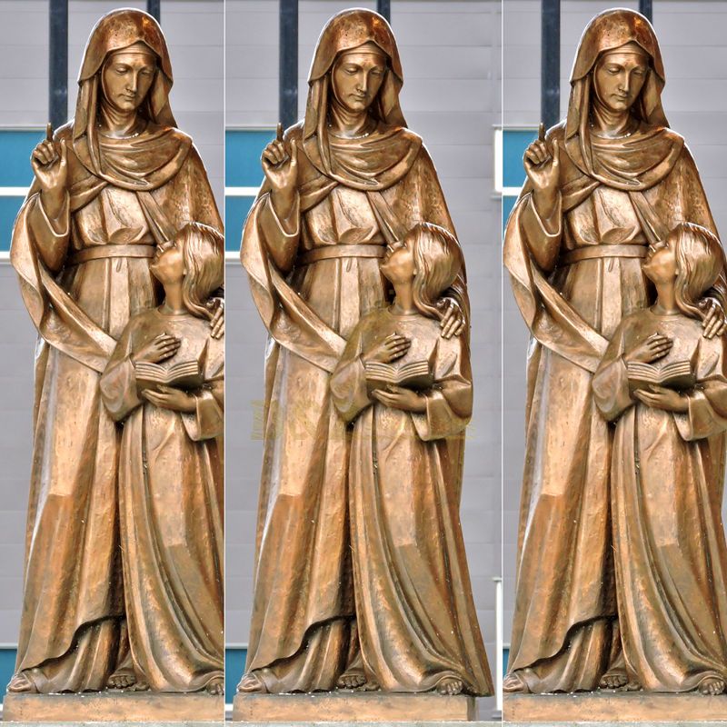Bronze Religious Mary And Little Jesus Sculpture For Church