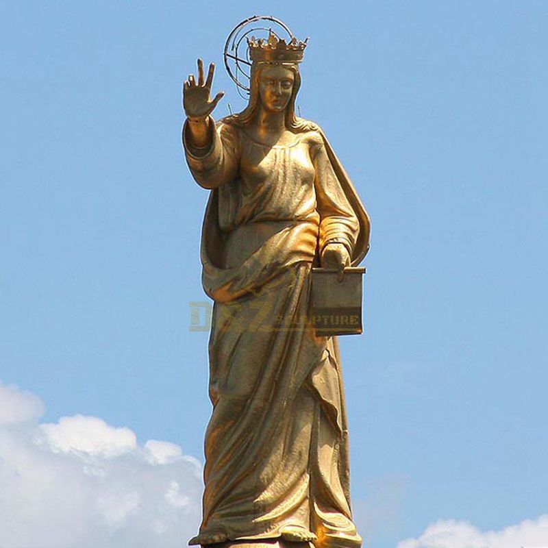 Bronze Religious Mary And Little Jesus Sculpture For Church