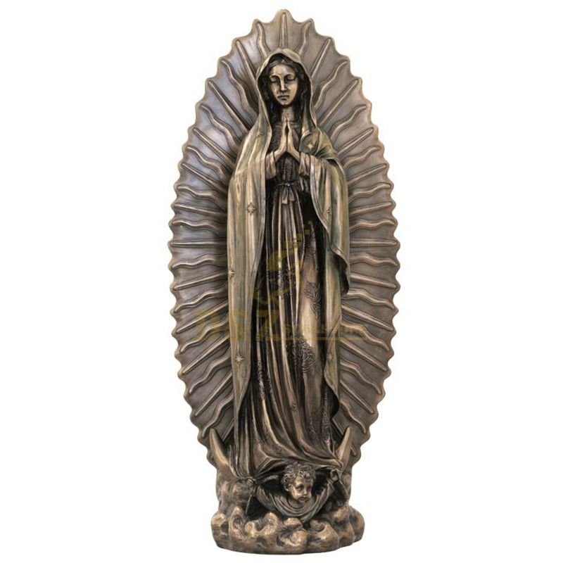 Western Bronze Praying Virgin Mary Statue With Hands Merger