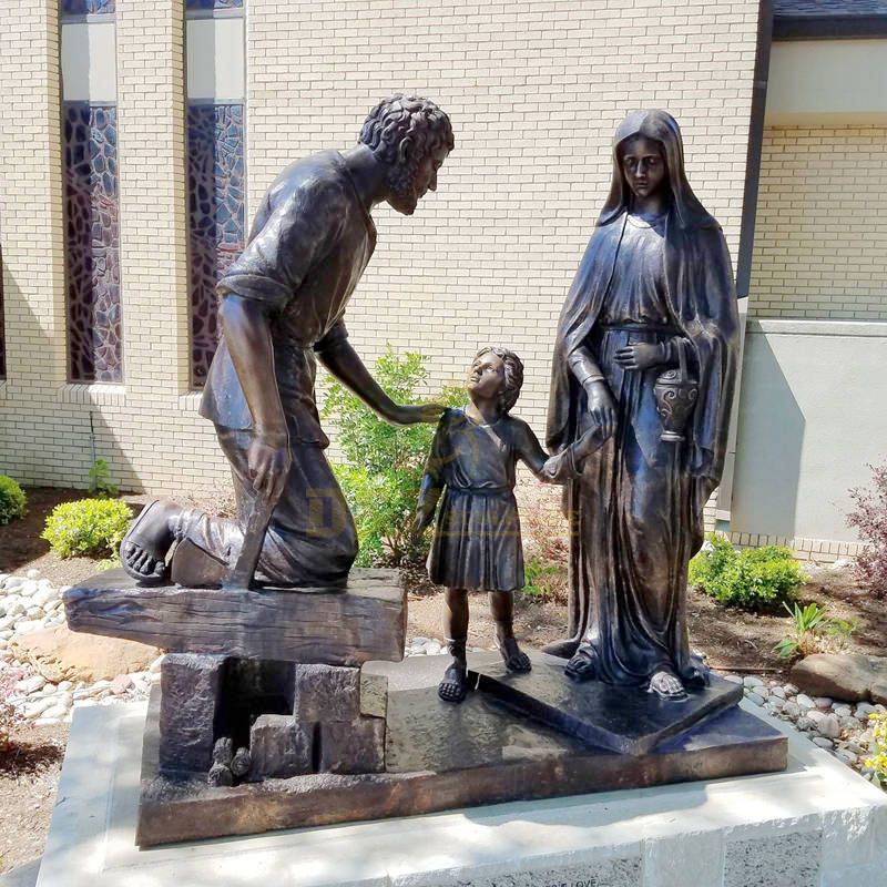 Life Size Religious Bronze Holy Family Statue