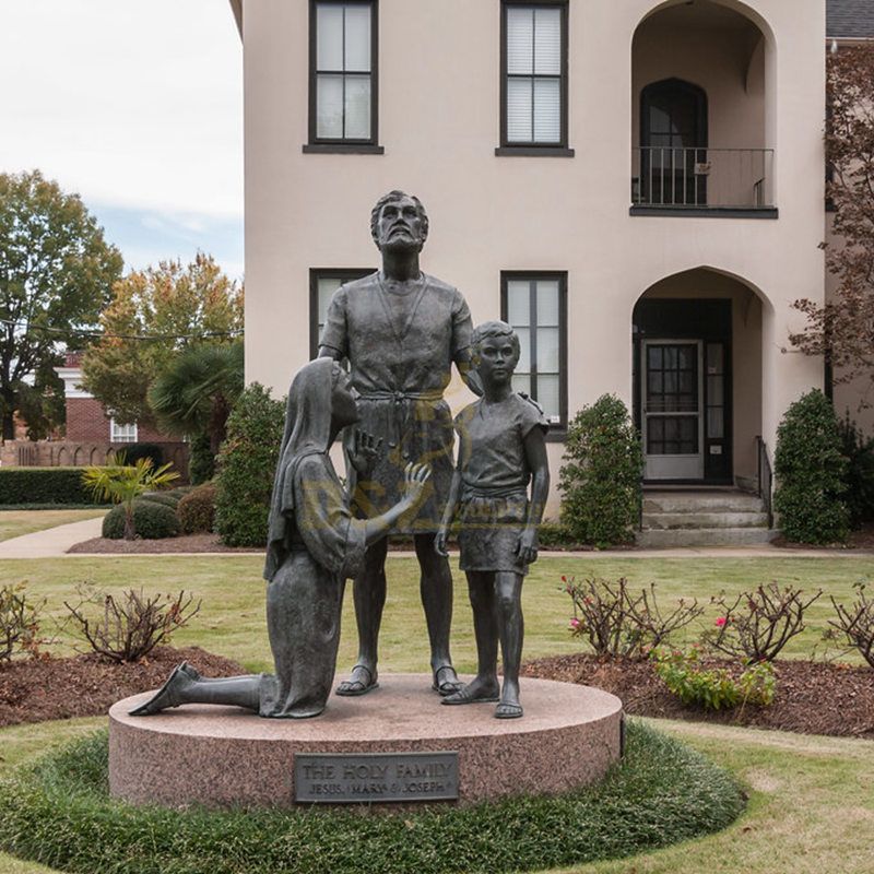 Life Size Religious Bronze Holy Family Statue