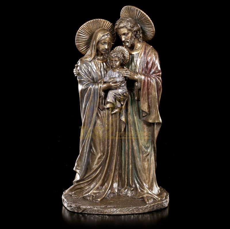 Life Size Garden Happy Bronze Holy Family Statue