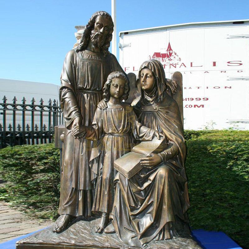 Life Size Religious Bronze Holy Christian Family Figurines Statue