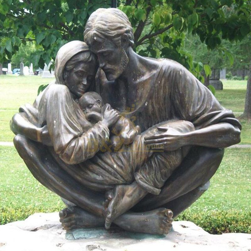 Famous Church Religious Bronze Sculpture Life Size Holy Family Statues