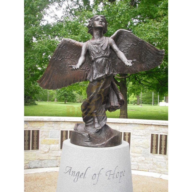 Large Outside Metal Crafts Bronze Winged Angel Statue