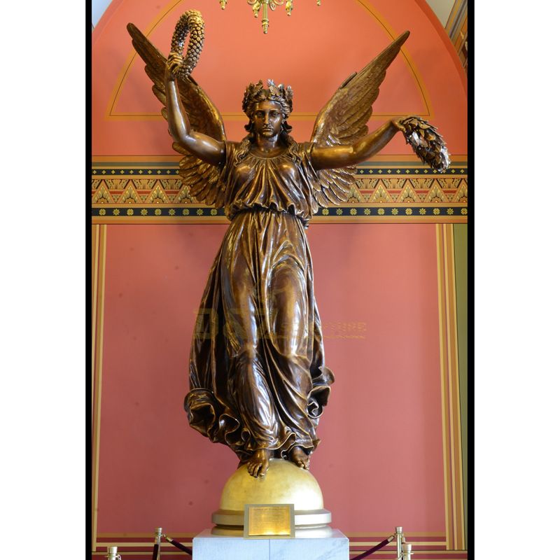 Bronze Casting Gold Outdoor Large Angel Statues Guardian Angel Garden Statue