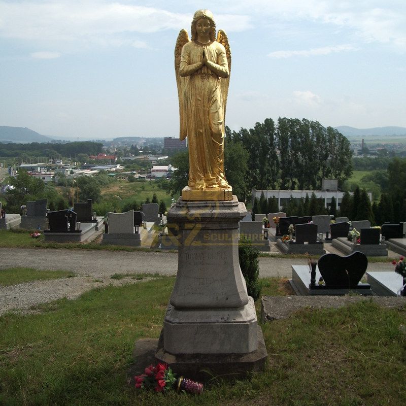 Religious Bronze Crying Angel Statue