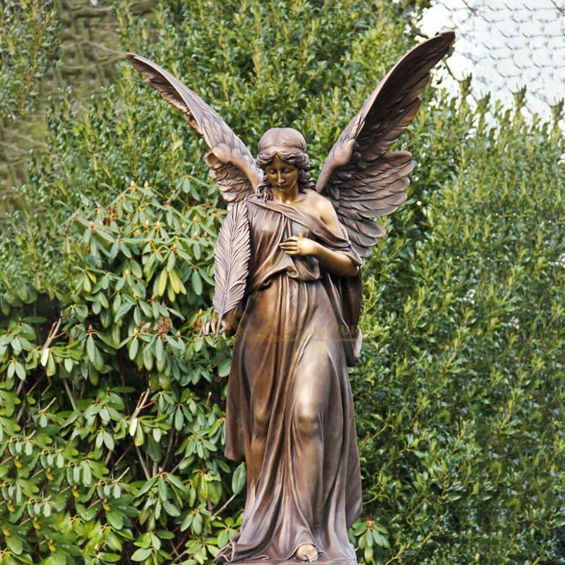 Life Size Decorative Antique Bronze Angel Statue