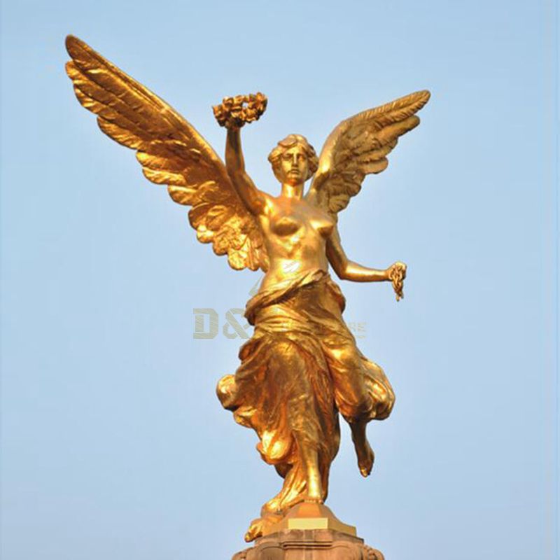 Personalized Classic Bronze Angel And Dove Sculpture