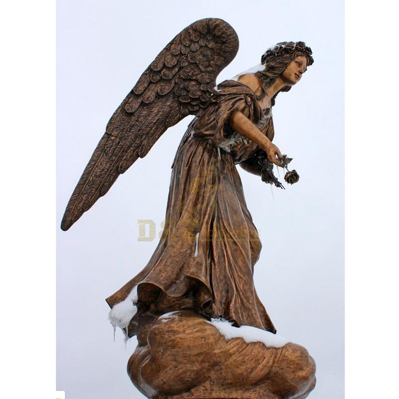 Personalized Real Size Angel And Feather Bronze Sculpture