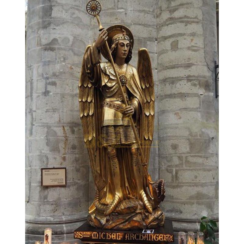 Garden Decor Life Size Bronze Saint Michael Archangel Statue