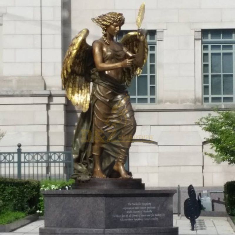 Personalized Real Size Angel And Feather Bronze Sculpture