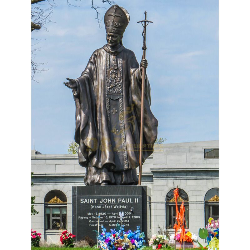 Life Size Pope Saint John Paul II Cast Bronze Statue