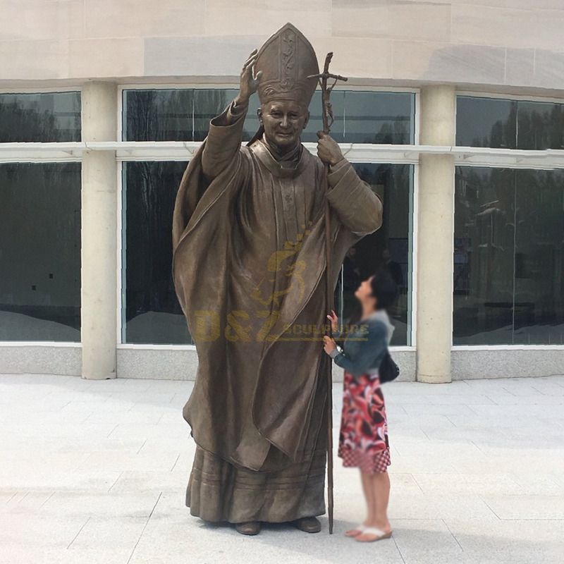 Life Size Pope Saint John Paul II Cast Bronze Statue