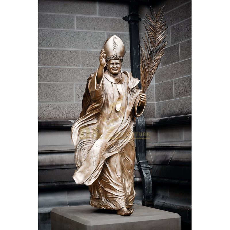 Casting Metal Art Bronze Religious Sculpture Catholic Statues Wholesale Life Size Bronze Statue Of St. John Paul II