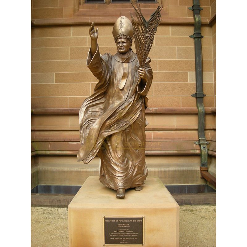 John Paul Bronze Pope Catholic Religious Statues