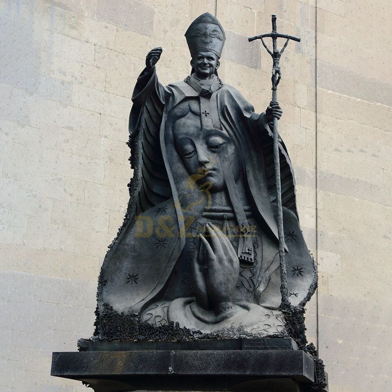 Bronze Catholic Religious Statue Of Pope John Paul II
