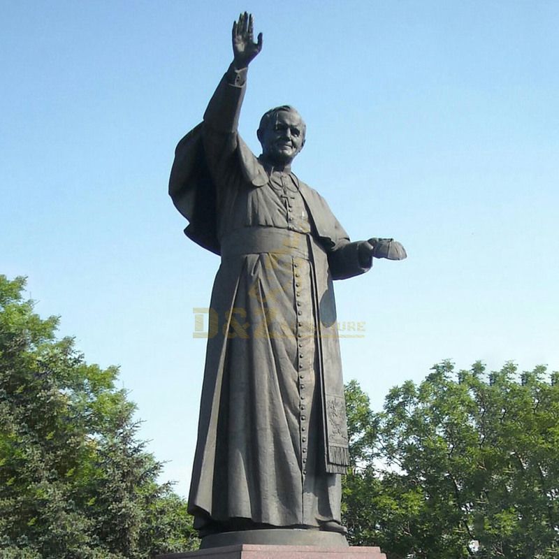 Large Famous Cast Bronze Statues Pope John Paul II