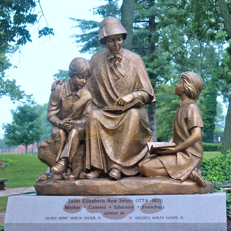 Religious Church Sculpture National Shrine Of Saint Elizabeth Ann Seton Teaching Bronze Statue