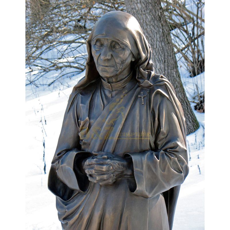 Famous Celebrity Mother Teresa Life Size Bronze Figure For Sale