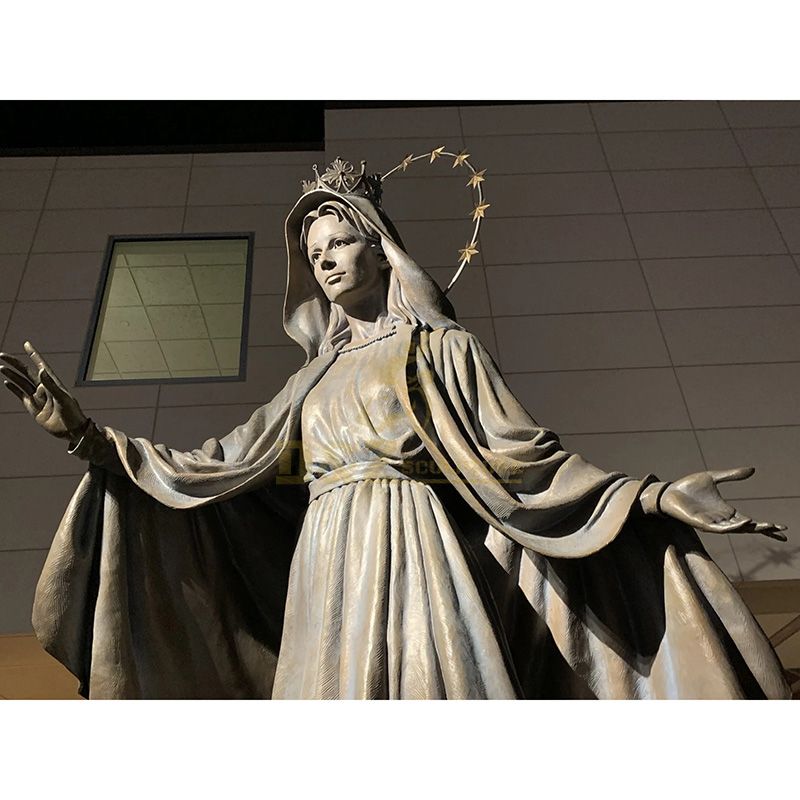 Hail Mary Statue Mary With Her Hands Open Sculpture