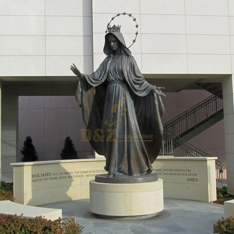 Hail Mary Statue Mary With Her Hands Open Sculpture