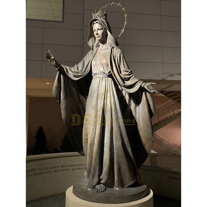 Hail Mary Statue Mary With Her Hands Open Sculpture