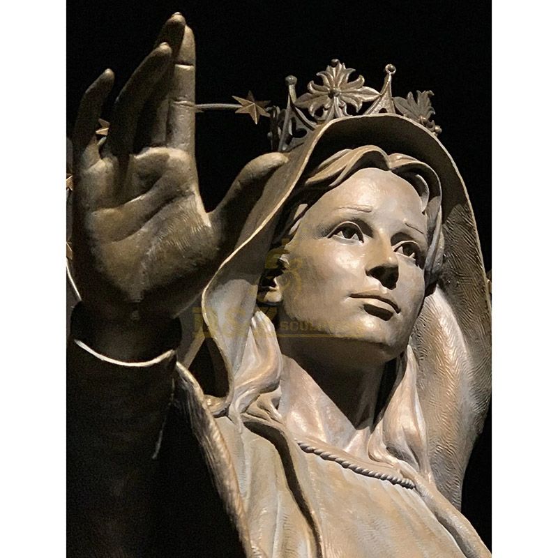 Hail Mary Statue Mary With Her Hands Open Sculpture