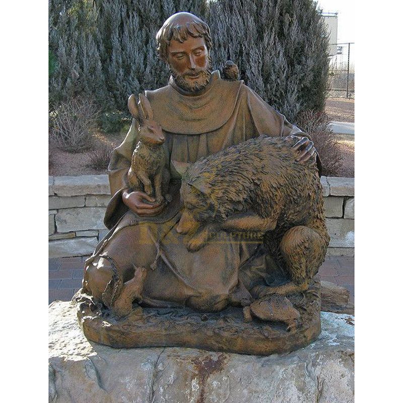 Religious Catholic Church Bronze Statue Of St. Francis