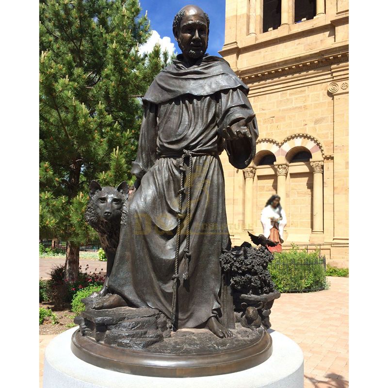 Religious Catholic Church Bronze Statue Of St. Francis