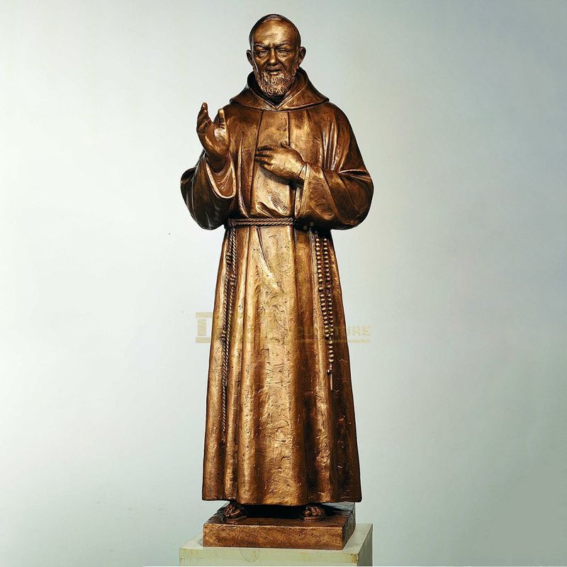 High Quality Garden Decor Bronze Life Size Padre Pio Statue