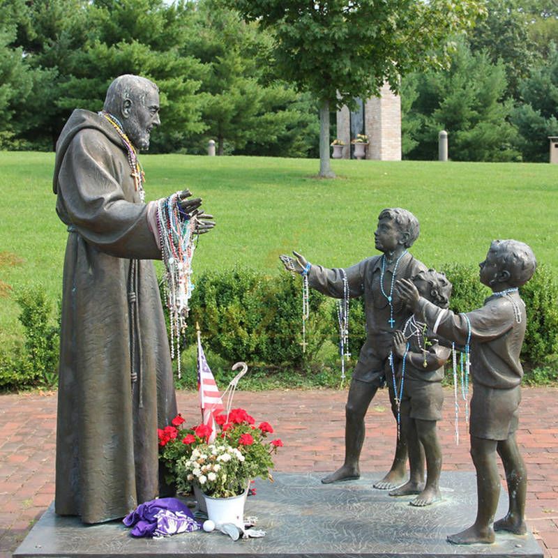 Custom Bronze Catholic Saint Padre Pio Statue For Home Decoration