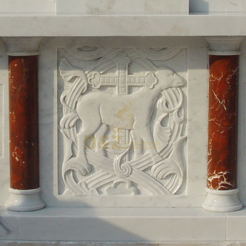 Antique White Marble Altar Table For Church