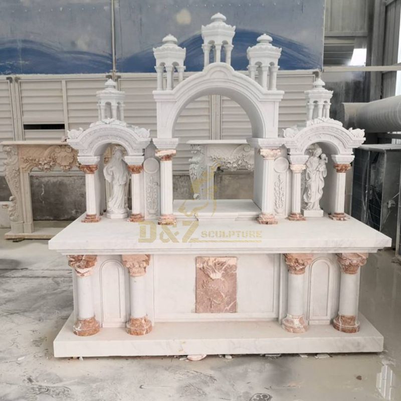 Antique White Marble Altar Table For Church