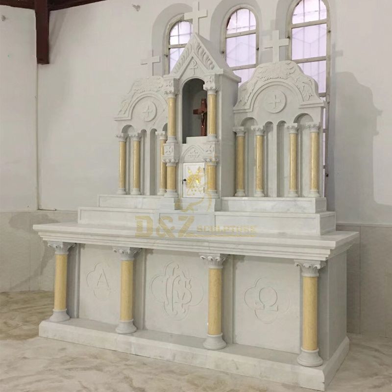 Marble Stone Catholic Jesus Christ Altar Cross Statue