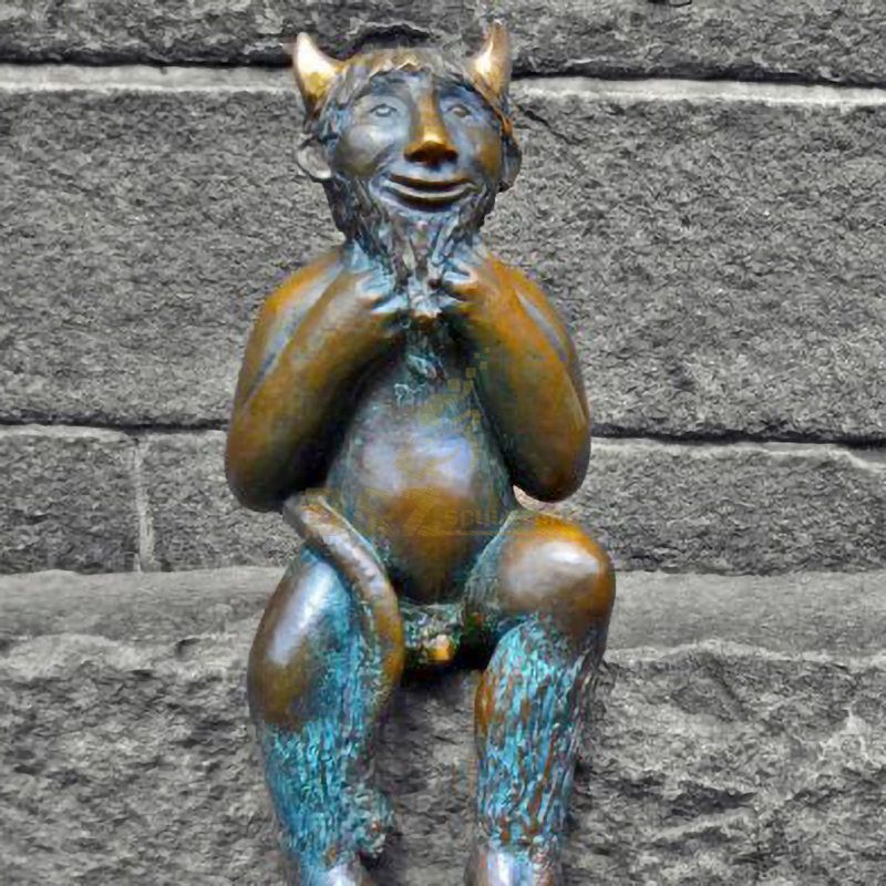 Mythological Bronze Carved Satanic Statue
