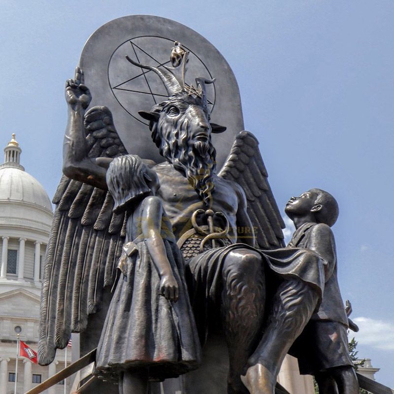 Large Size Religious Mythological Metal Carved Satan Statue