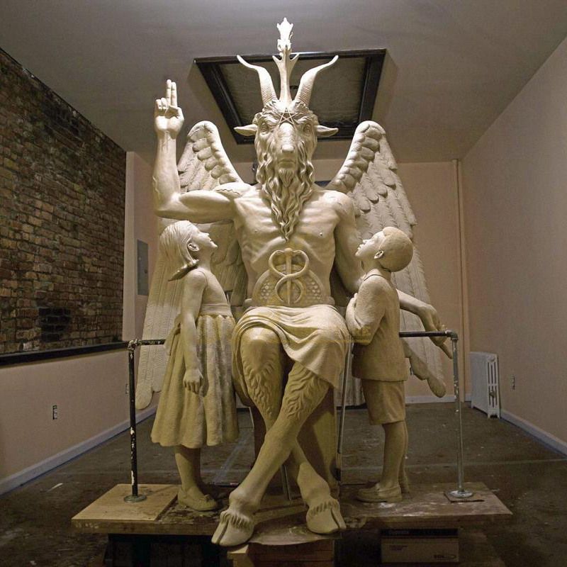 Large Size Religious Mythological Metal Carved Satan Statue