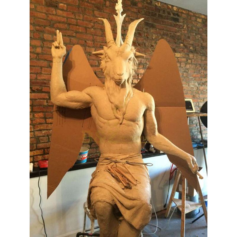 Large Size Religious Mythological Metal Carved Satan Statue