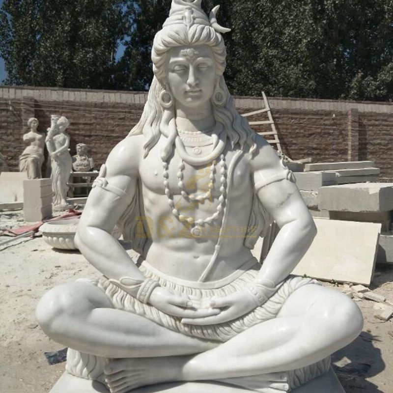 Outdoor India Religious Famous Hindu God Large Marble Shiva Statue