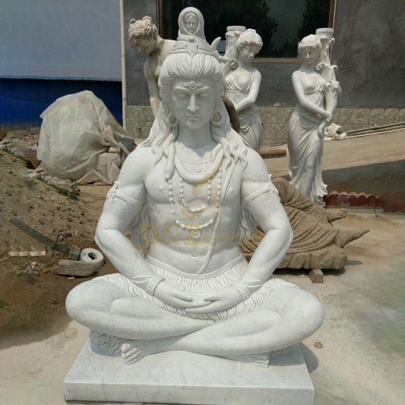 Outdoor India Religious Famous Hindu God Large Marble Shiva Statue