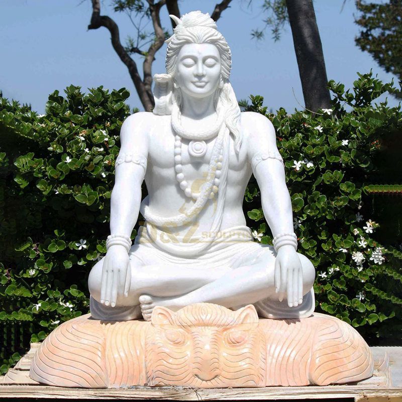 Hand Carved Garden Life size Buddha India Marble Lord Shiva Statue